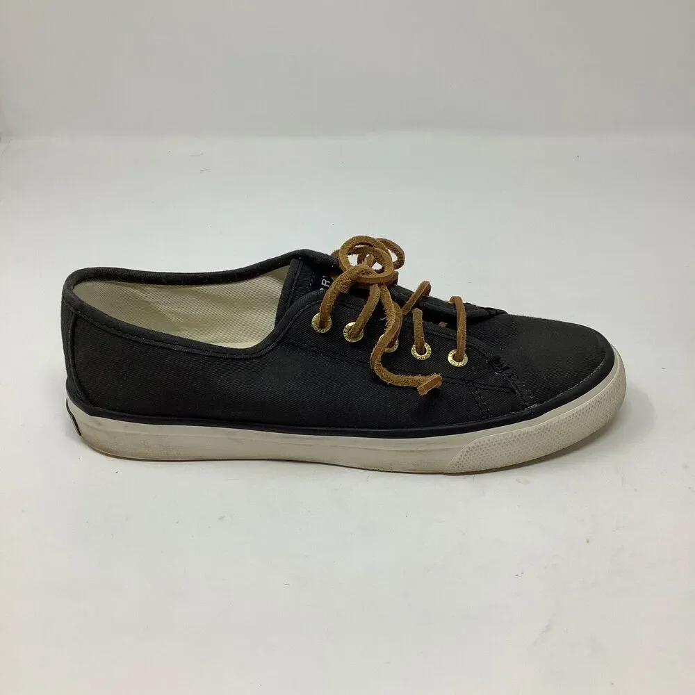 Sperry Top Sider‎ Seacoast Canvas Slip On Shoes Sneakers Women Sz 7.5 Navy Blue